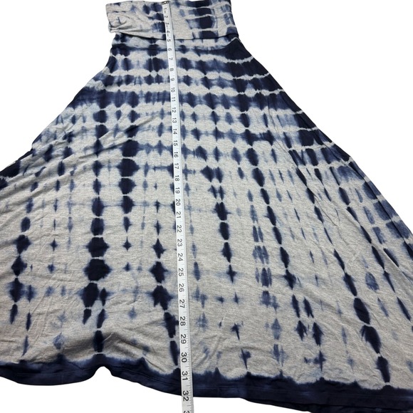Cynthia Rowley Womens S Blue Tie Dye Tube Top Dress Foldover Skirt Bohemian Y2K - Picture 6 of 6
